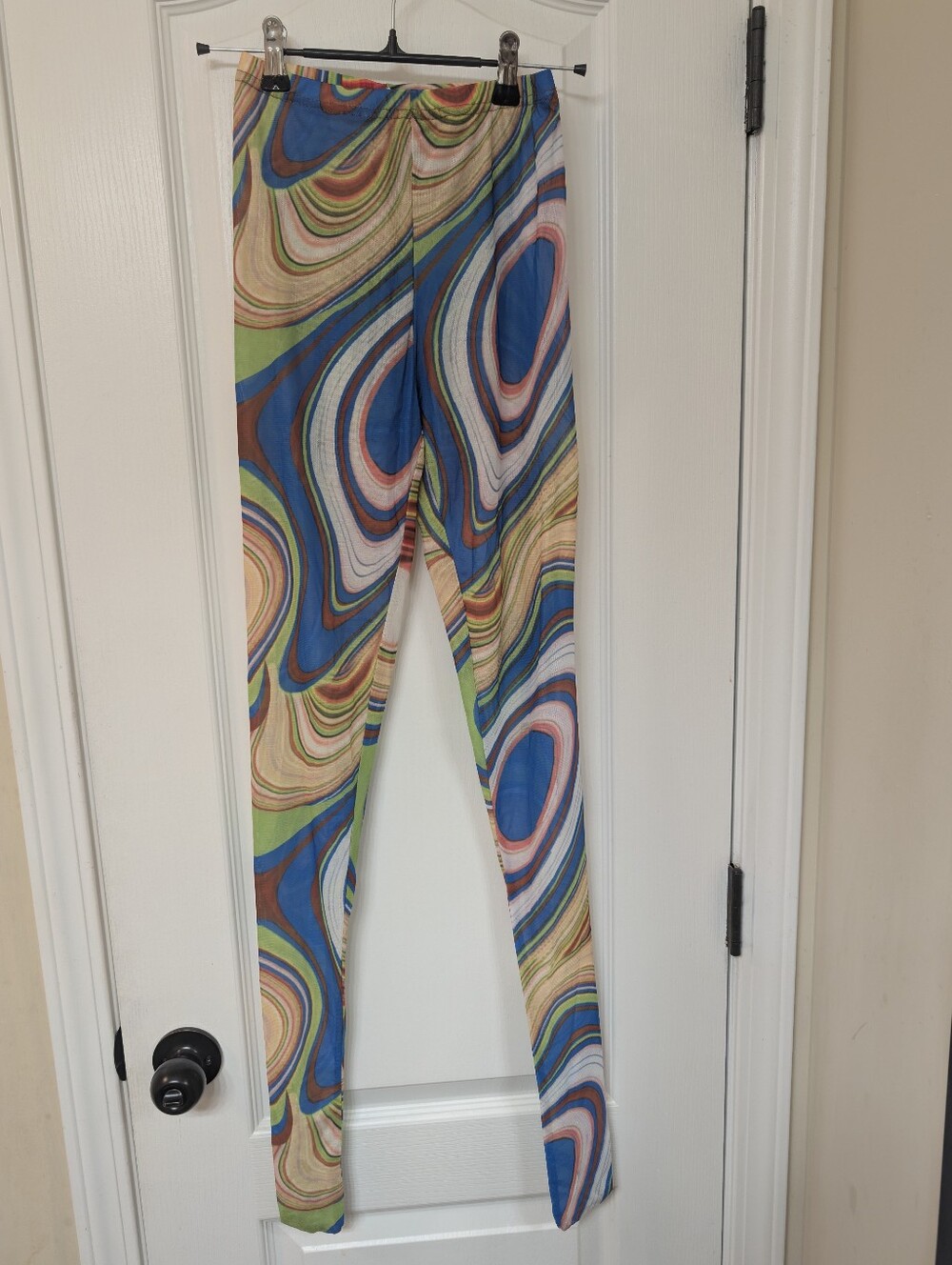 🟣 Multicolor Swirl Footed Sheer Leggings